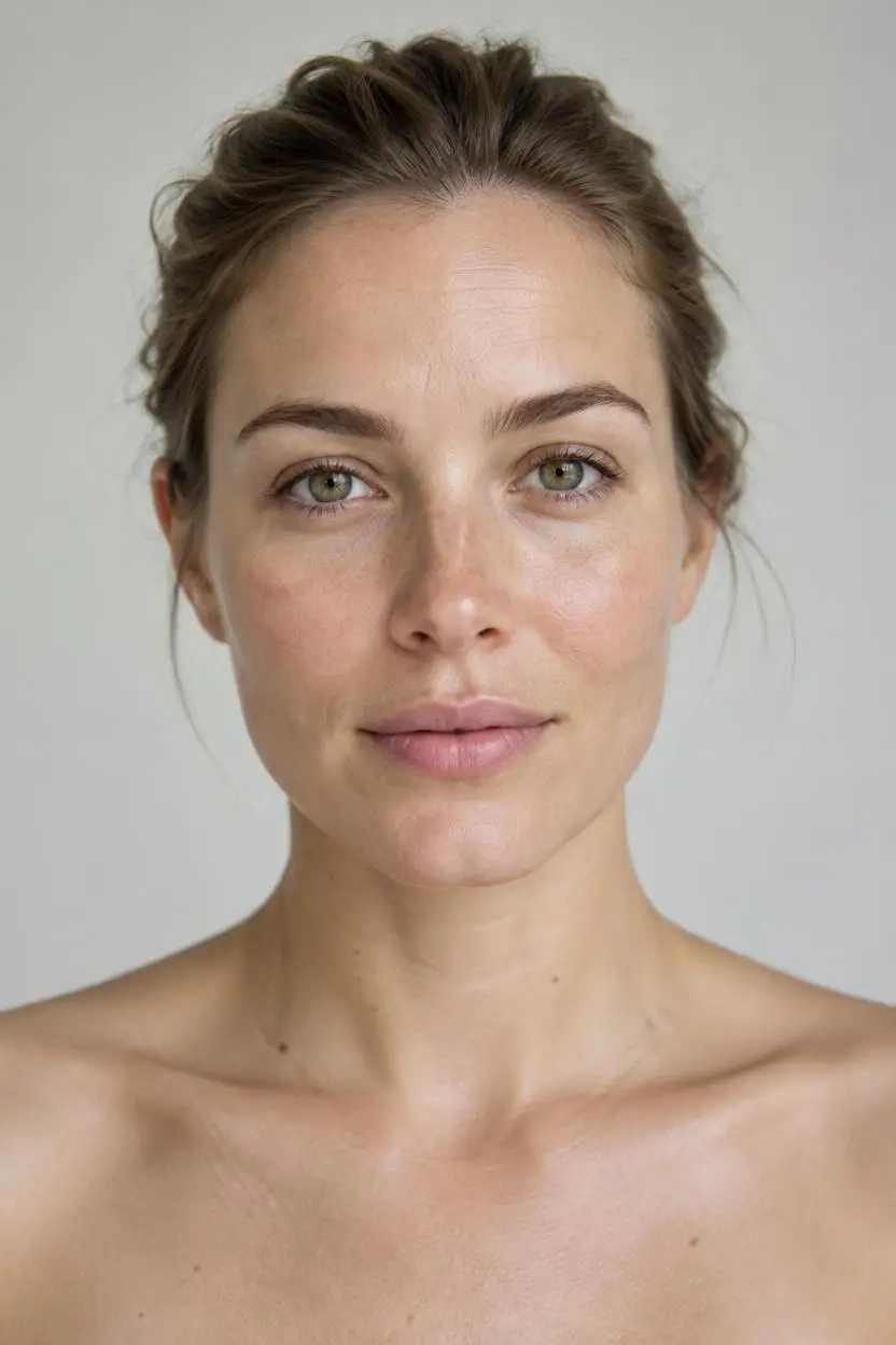 Illustrative makeup-free skin portrait